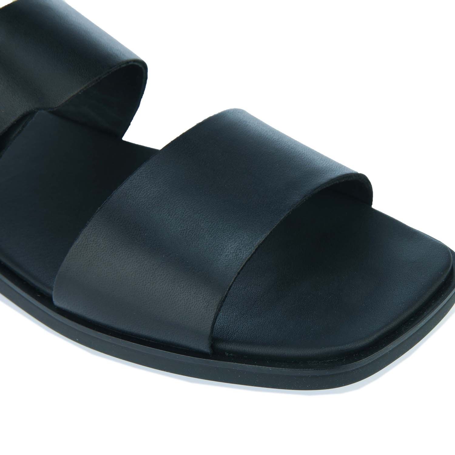 Black Clarks Womens Ofra Leather Slide Sandals - Get The Label