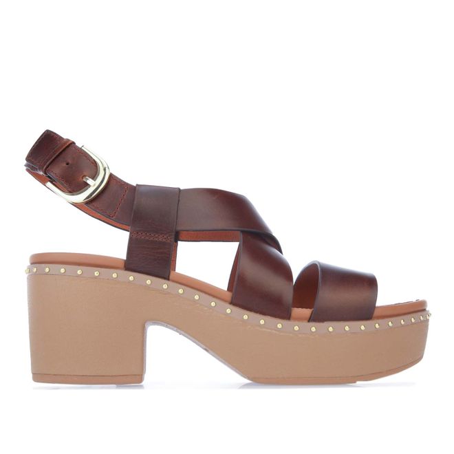 Womens Pilar Back-Strap Leather Clogs