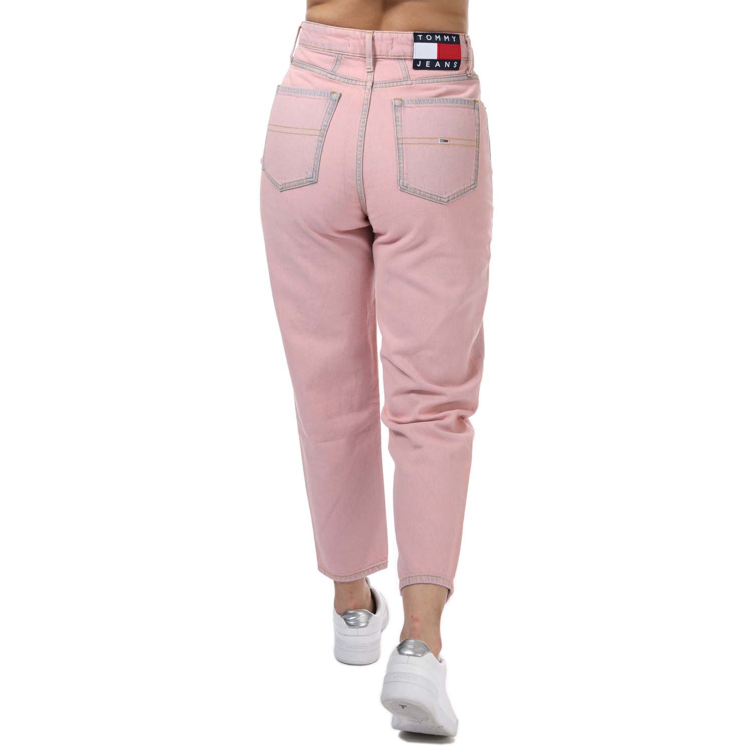Pink Tommy Hilfiger Womens Mom Ultra High Rise Tapered Jeans - Get The Label