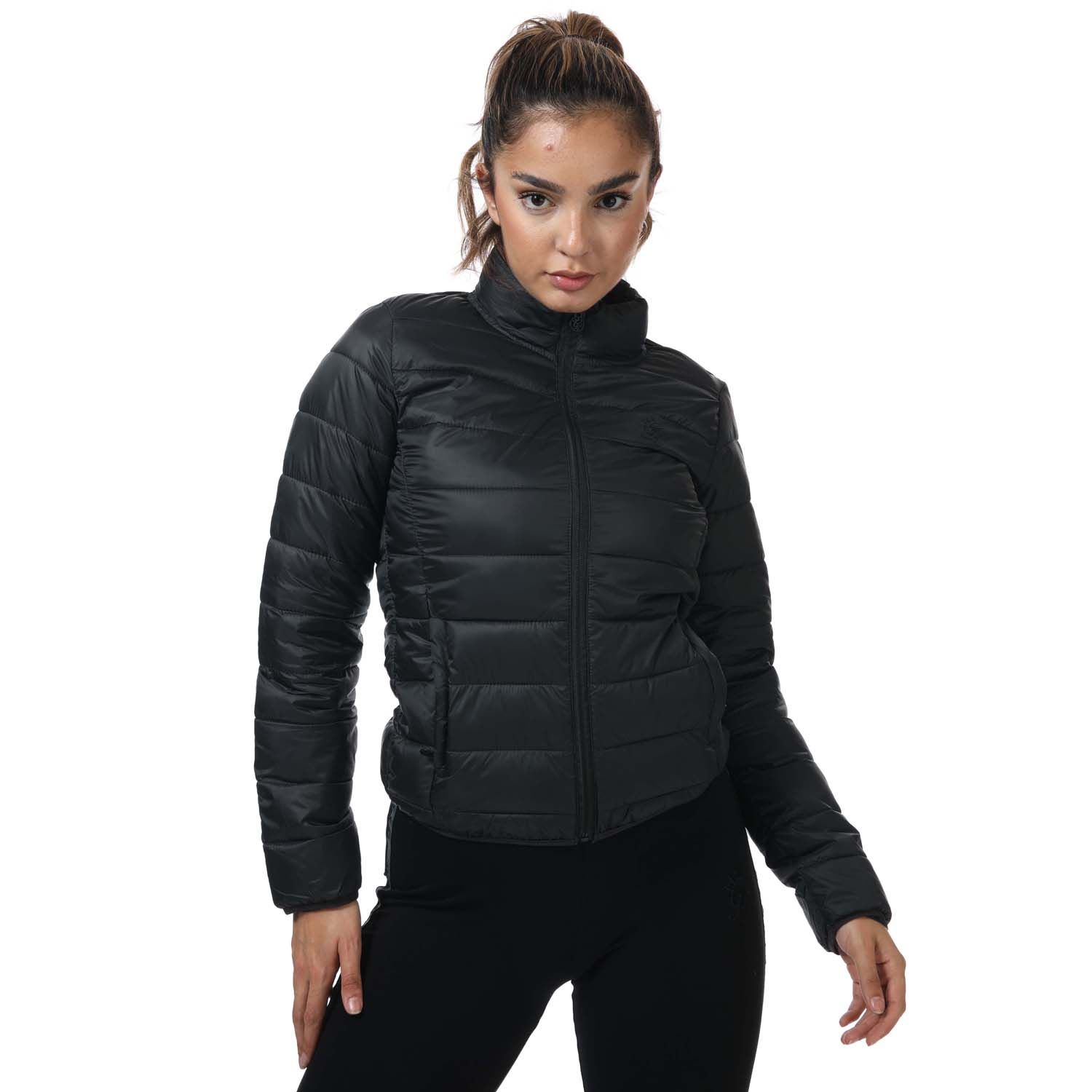 Black Gym King Womens Lightweight Packaway Puffer Jacket - Get The Label