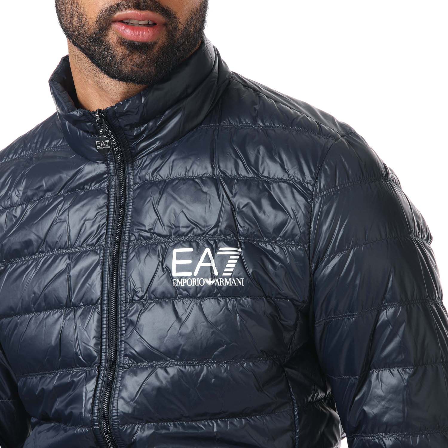 Navy Emporio Armani EA7 Mens Core ID Down Jacket - Get Label