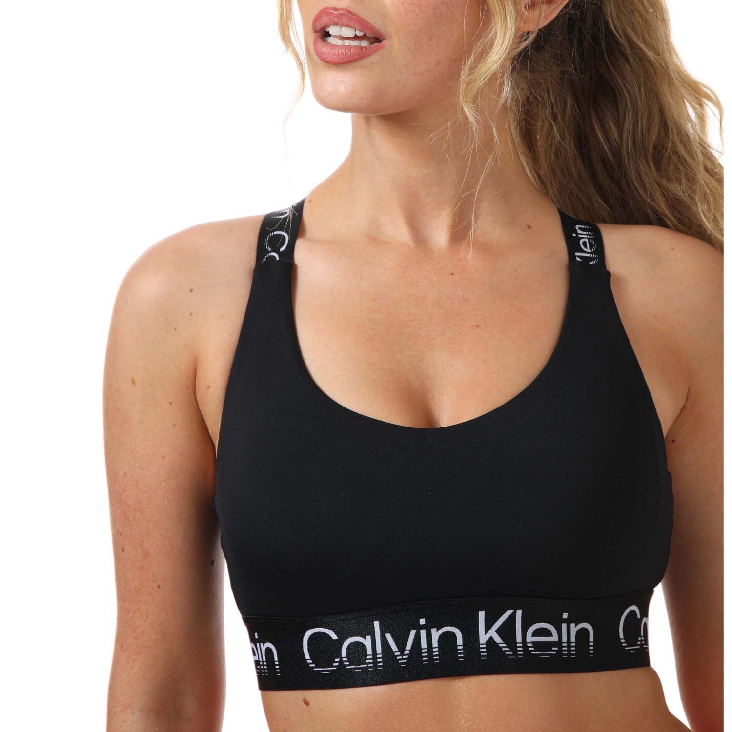 Black Calvin Klein Brassière sport Polyester recyclé Impact élevé - Get The  Label