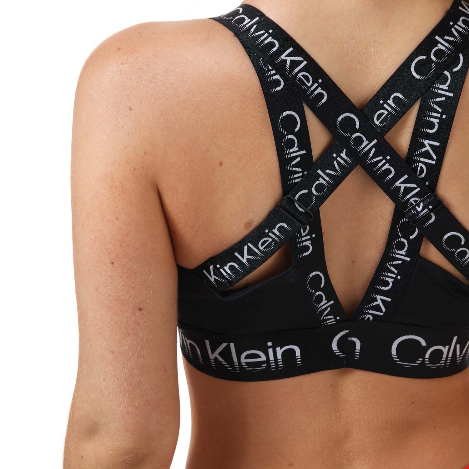 Black Calvin Klein Womens Recycled Polyester High Impact Sports Bra - Get  The Label