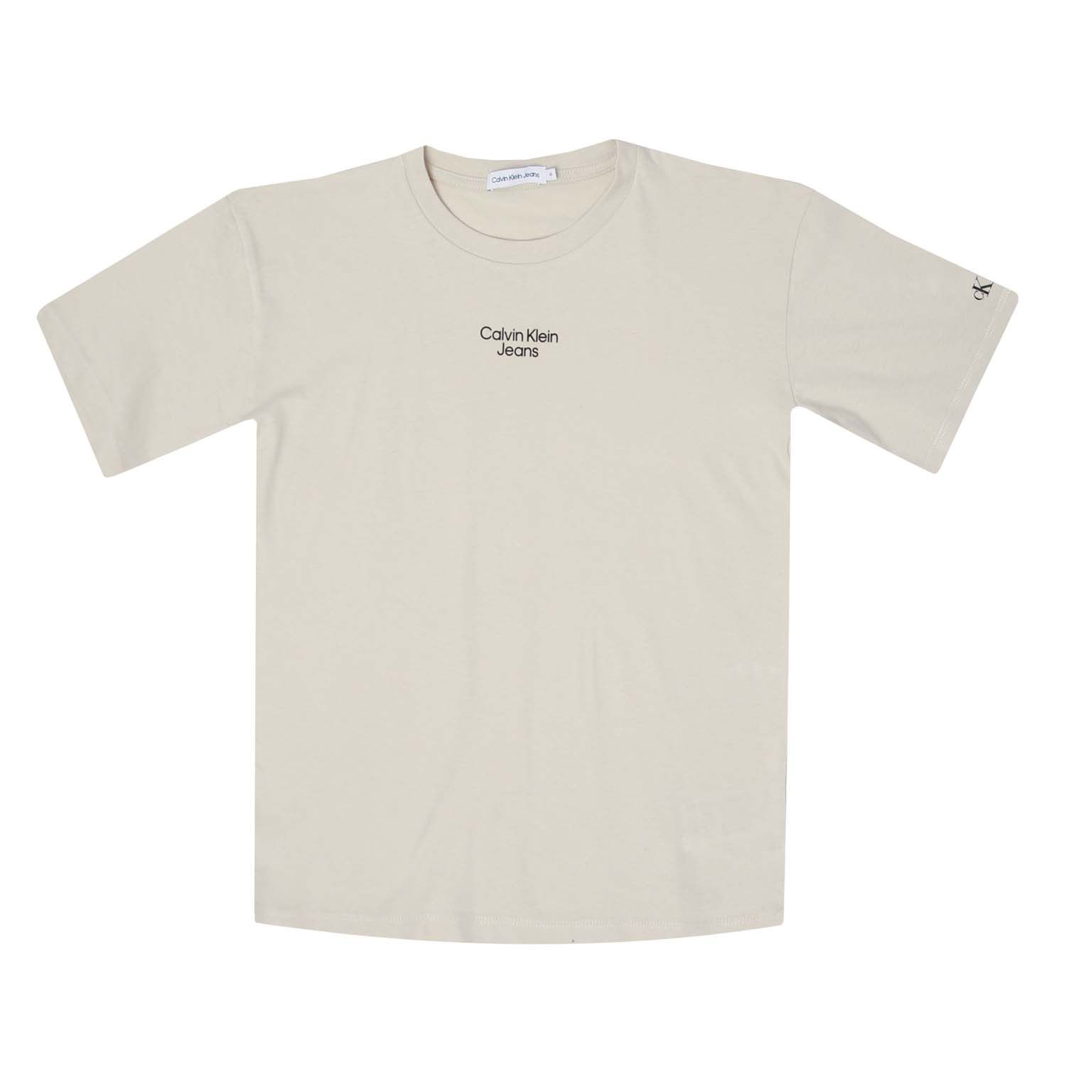 Beige Calvin Klein Junior Boys Relaxed Logo T-Shirt - Get The Label