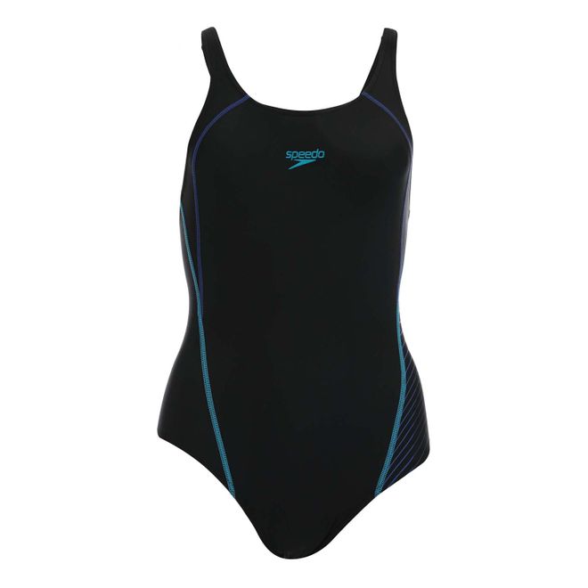 Womens Graphic Panel Muscleback Swimsuit