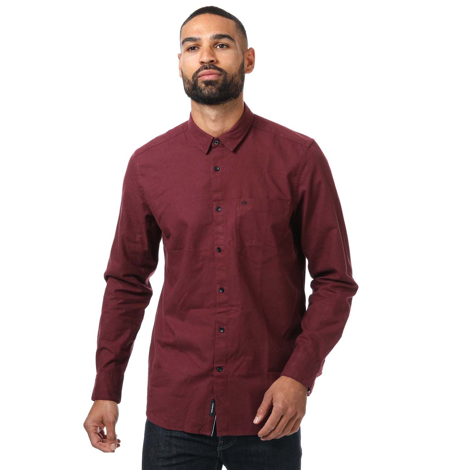Red Calvin Klein Mens Regular Fit Light Shirt - Get The Label