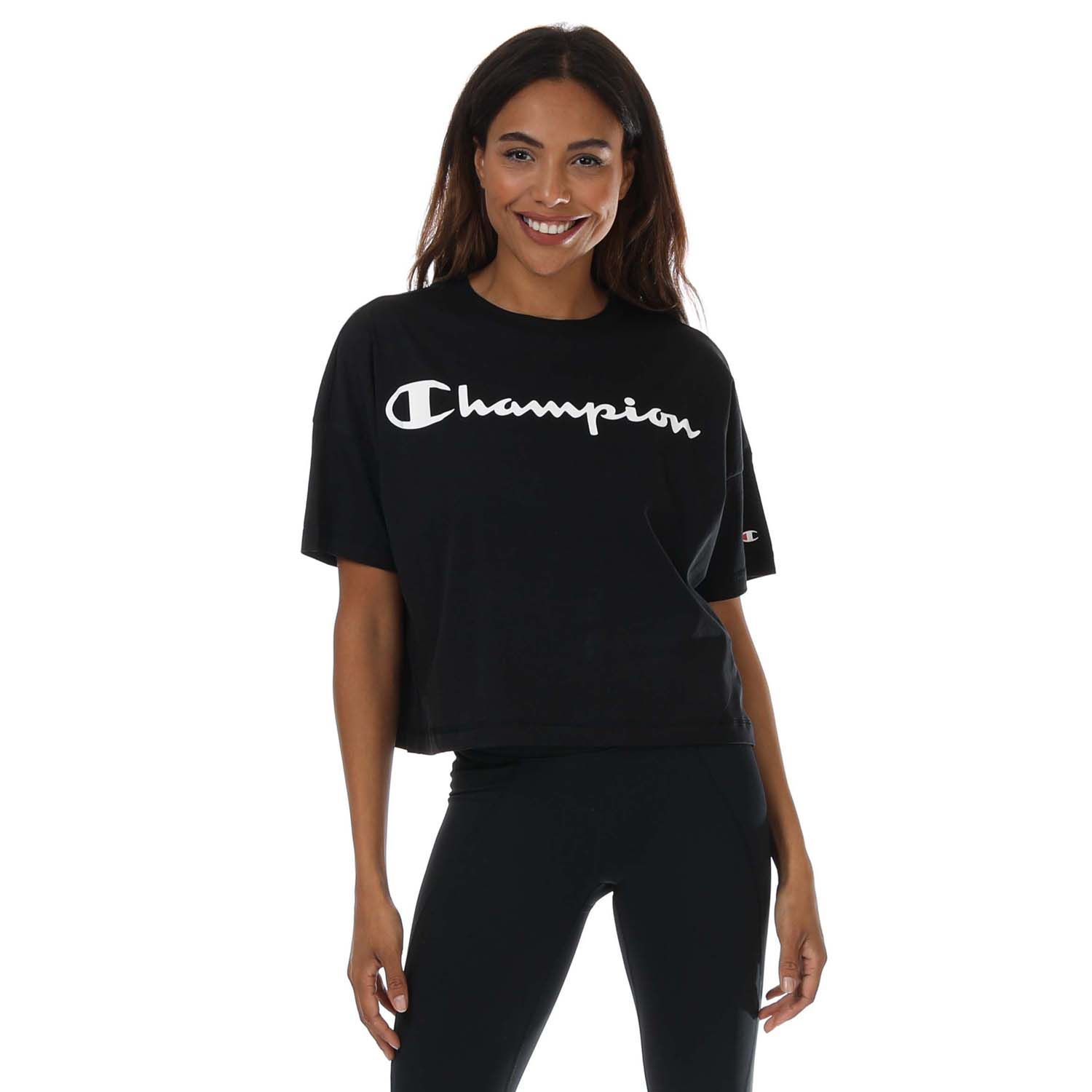 ligning Brobrygge lemmer Black Champion Womens Legacy T-Shirt - Get The Label