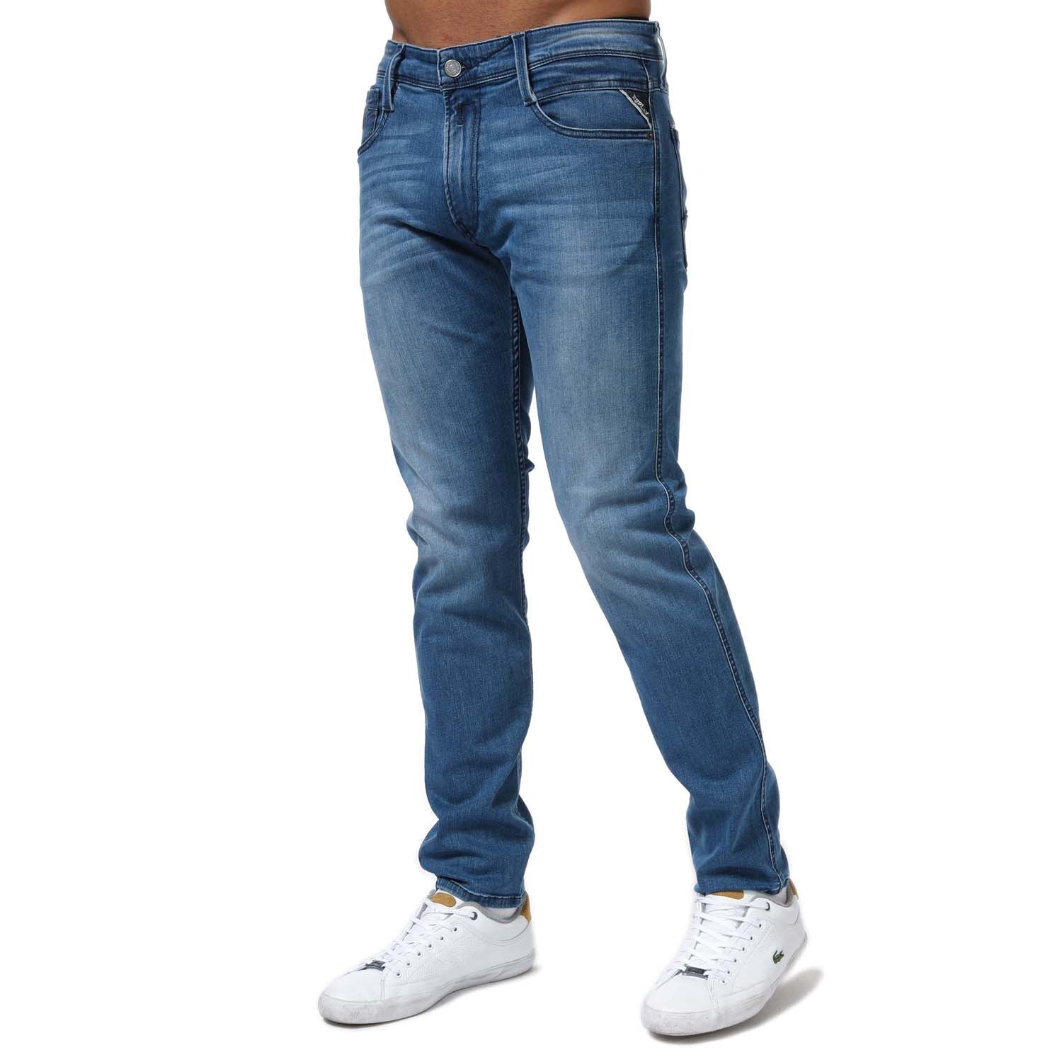 Mens Clothing Jeans Straight-leg jeans Replay Denim Anbass Jeans in Blue for Men 
