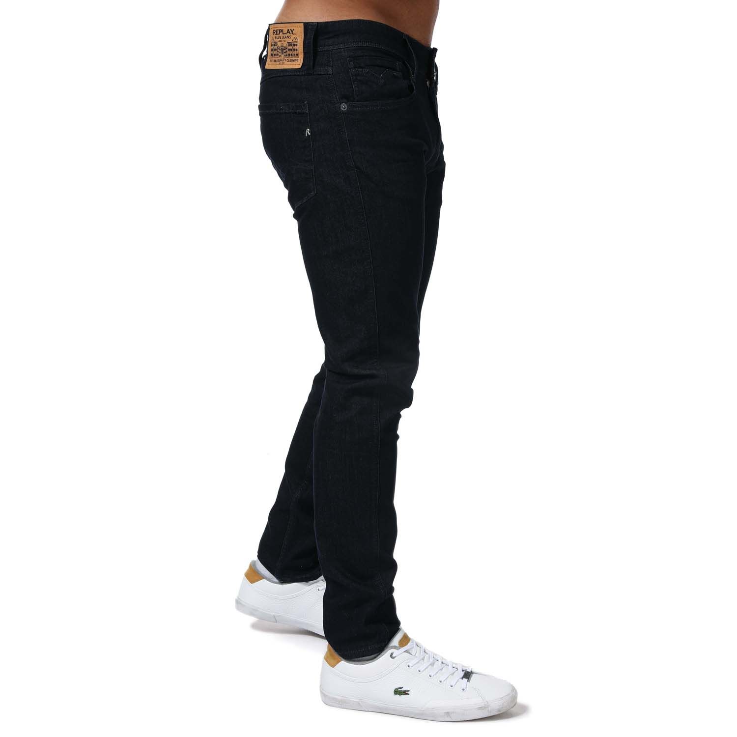 Slim Fit Blue Replay Mens Denim Jeans, Waist Size: 34