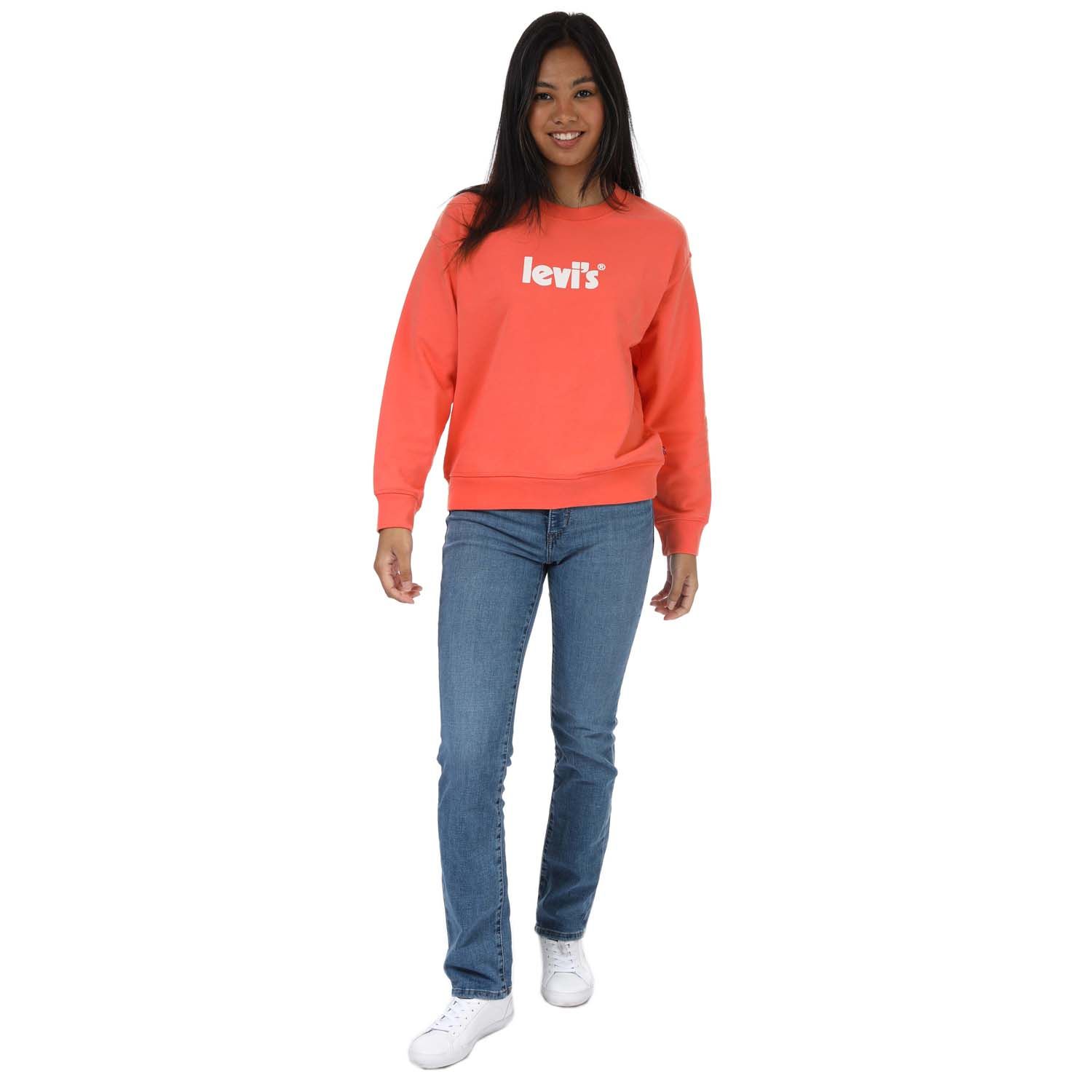 Orange Levis Womens Graphic Standard Crew Sweatshirt - Get The Label