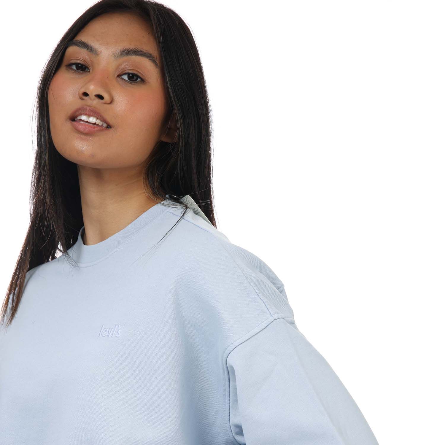 Light Blue Levis Womens Work From Home Crew Sweatshirt - Get The Label