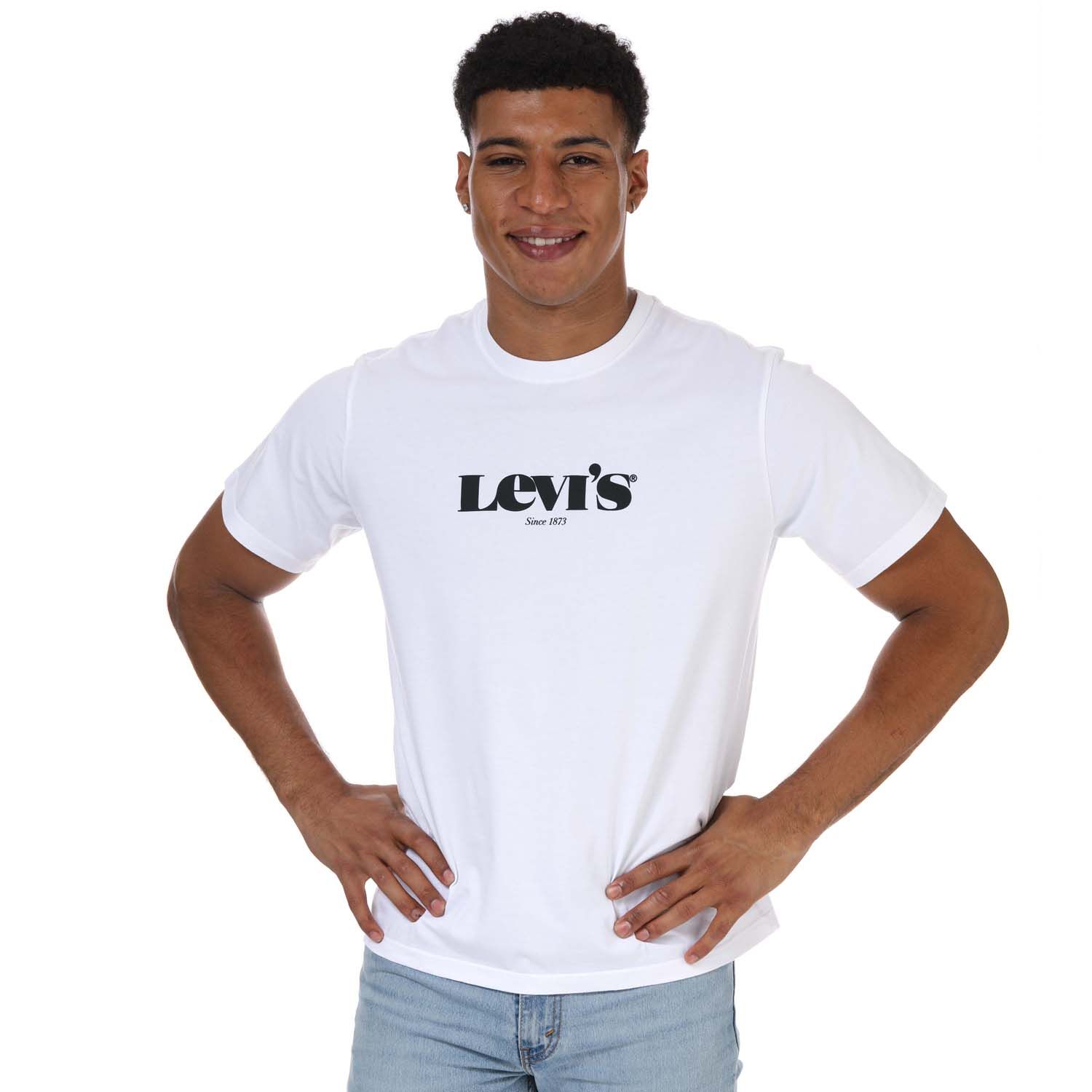 White Levis Mens Relaxed Fit Logo T-Shirt - Get The Label