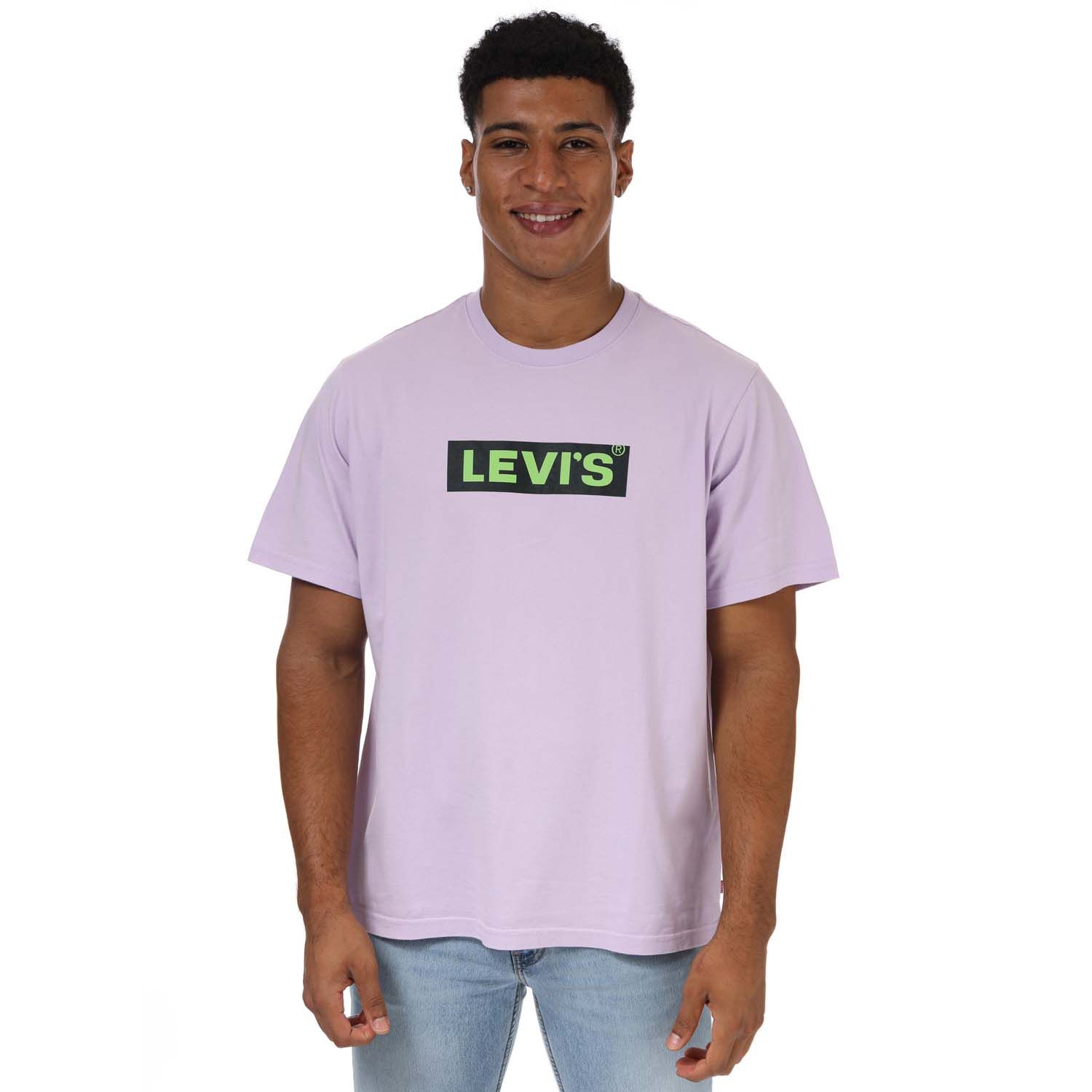 Lilac Levis Mens Relaxed Fit Logo T-Shirt - Get The Label