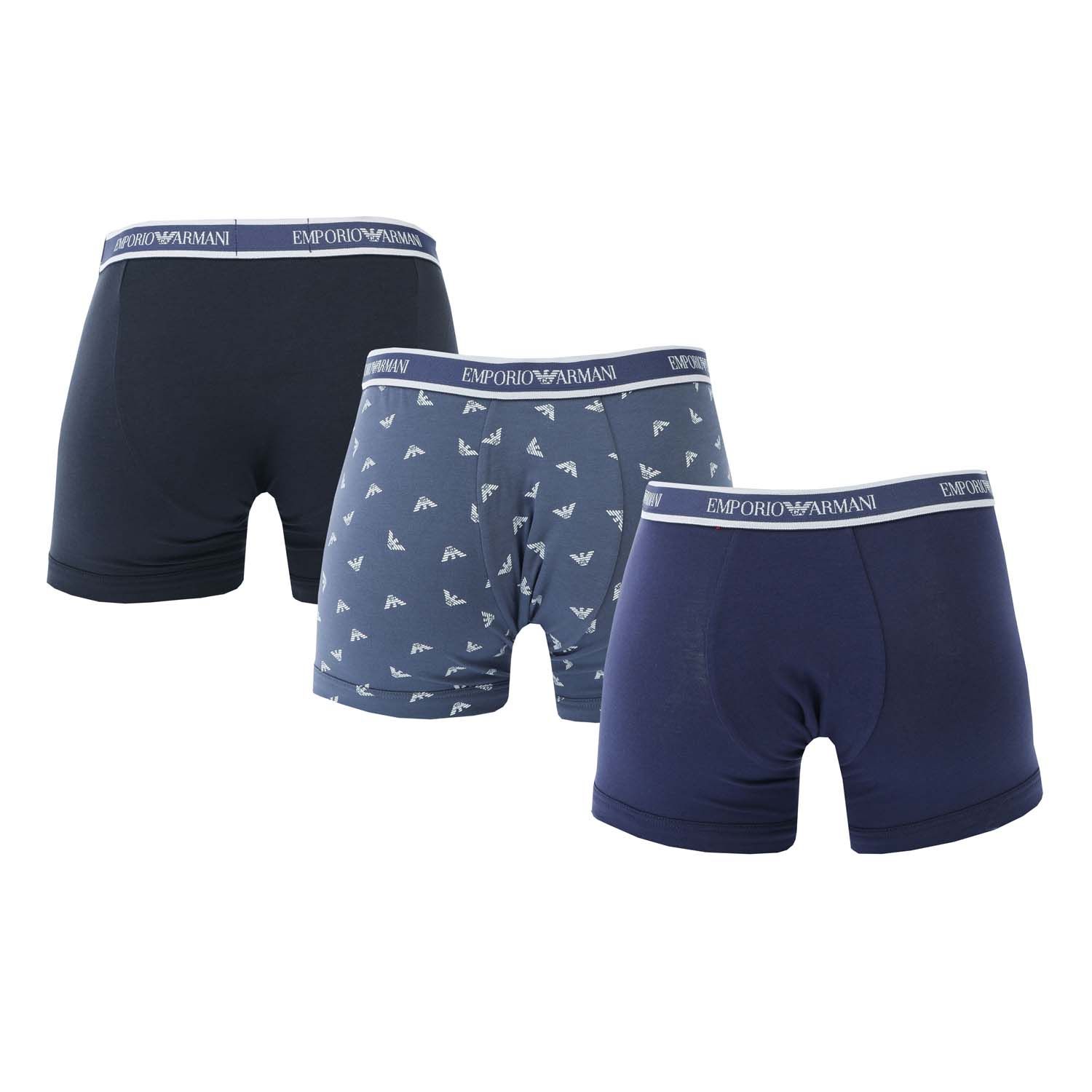 Blue Armani Mens 3 Pack Boxers - Get The Label