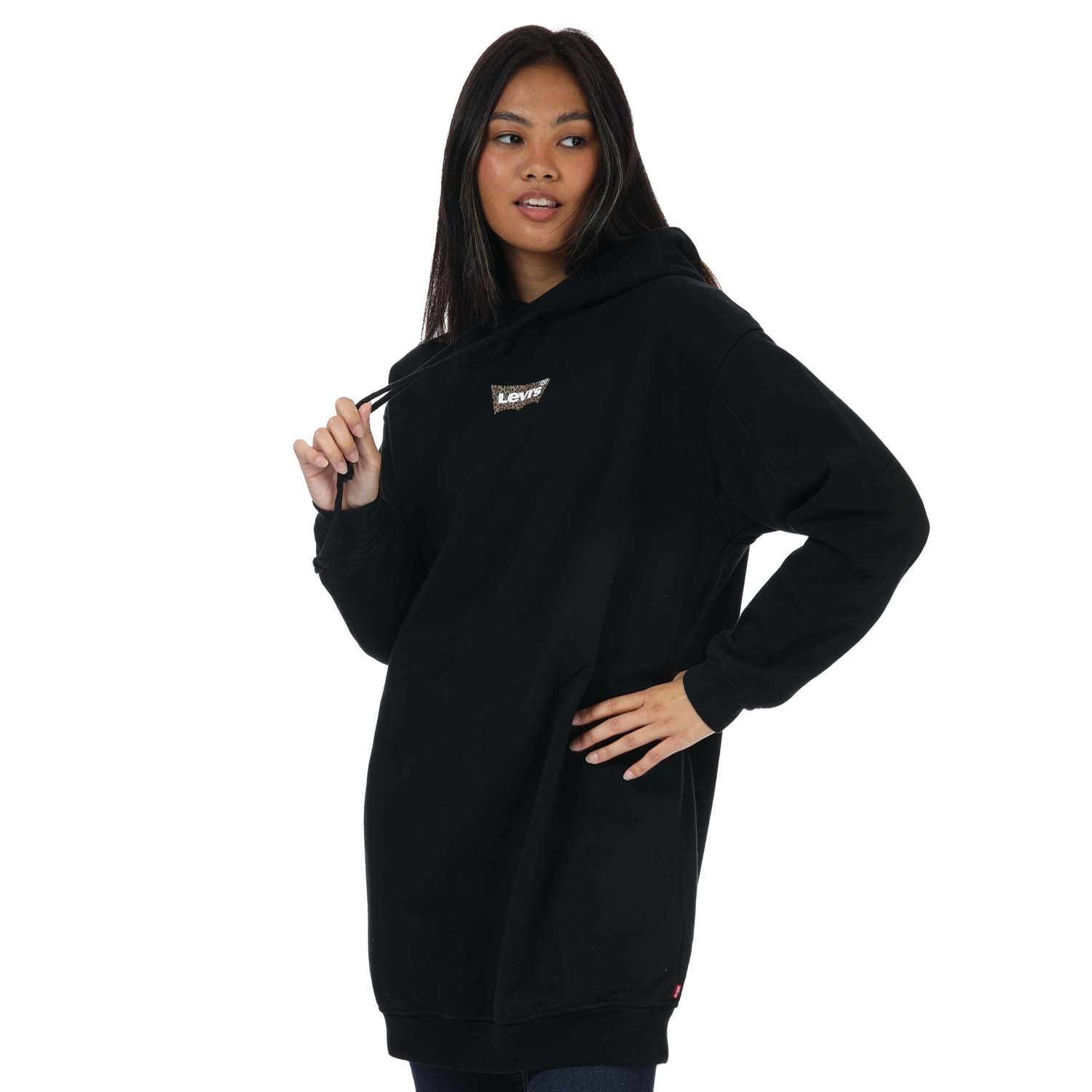 Black Levis Womens Hoody Sweatshirt Dress - Get The Label