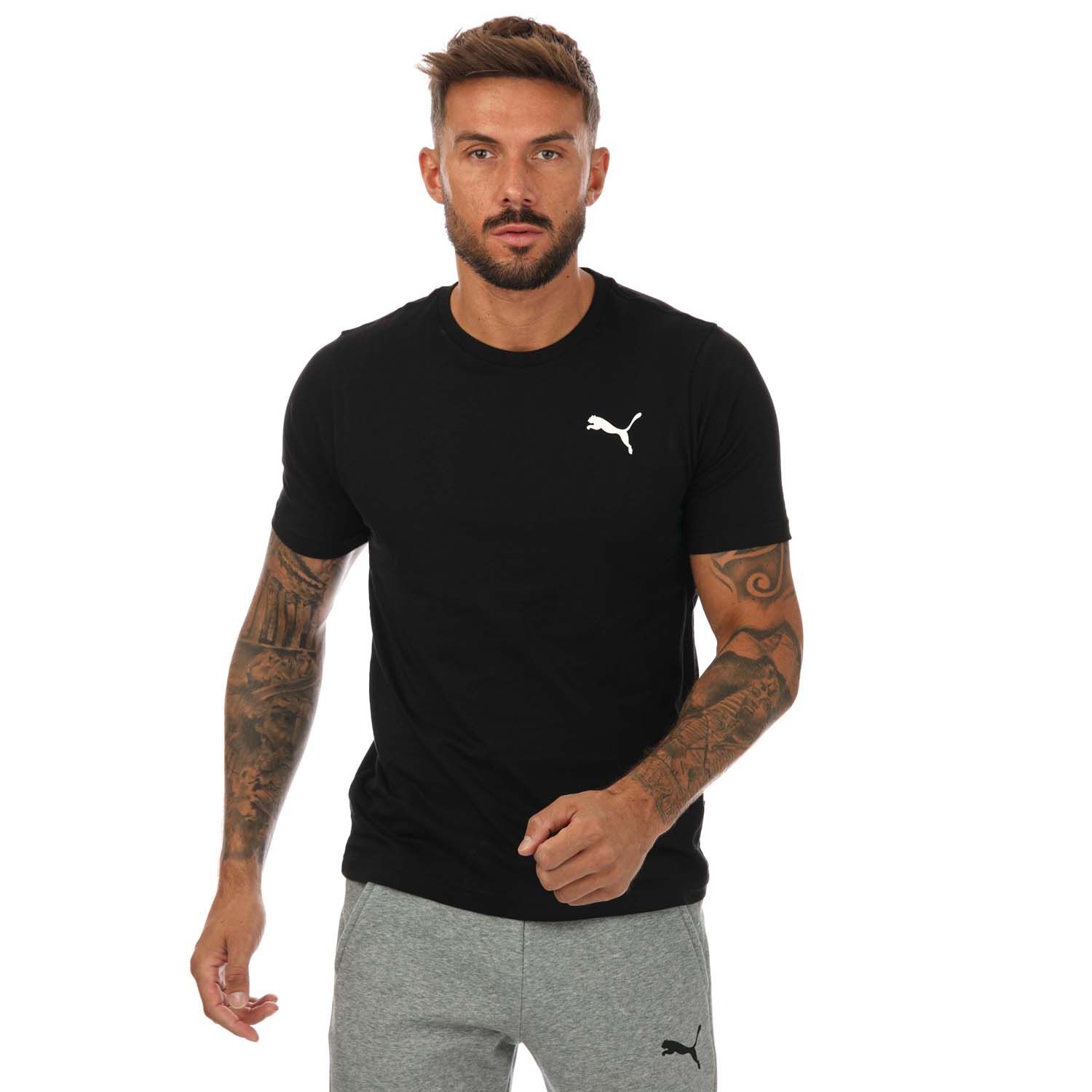 Black Puma Mens Essentials Small Logo T-Shirt - Get The Label