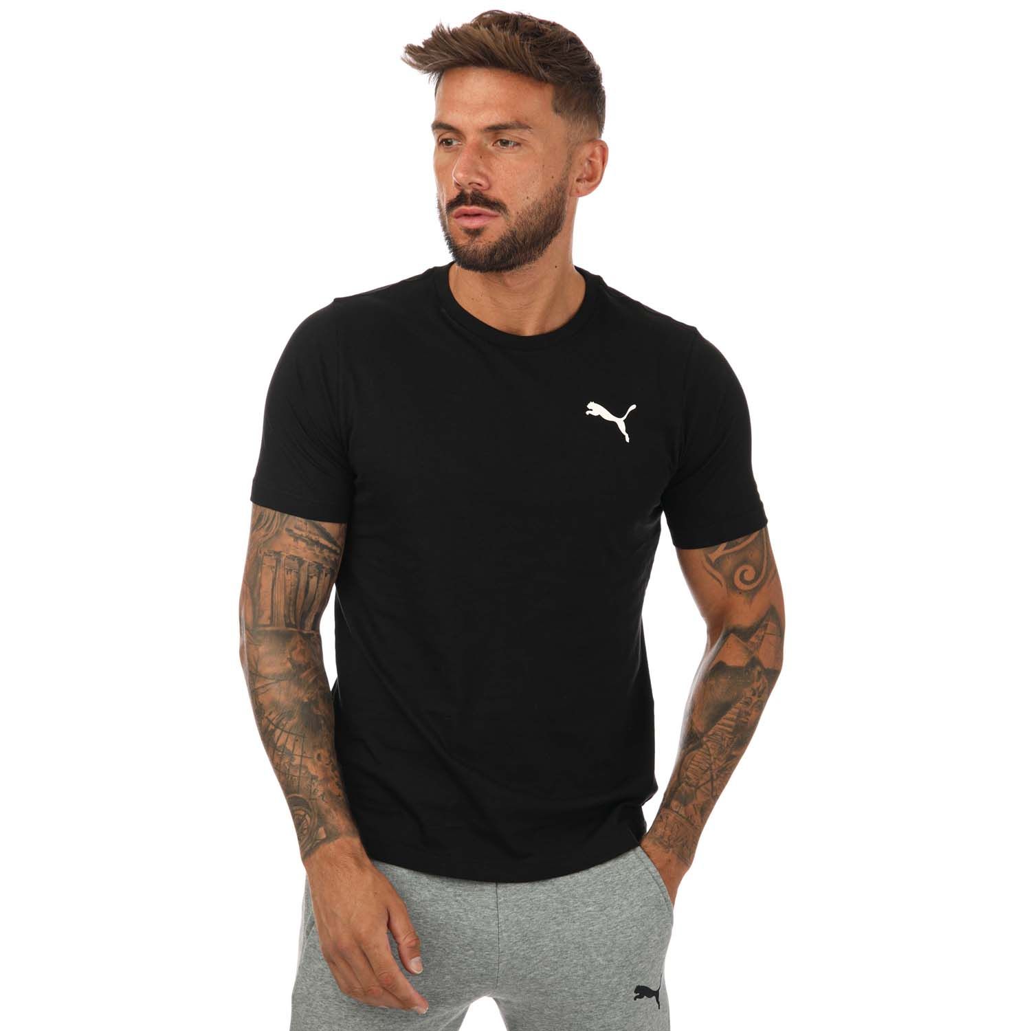 - Mens Small Logo Black The T-Shirt Puma Essentials Get Label