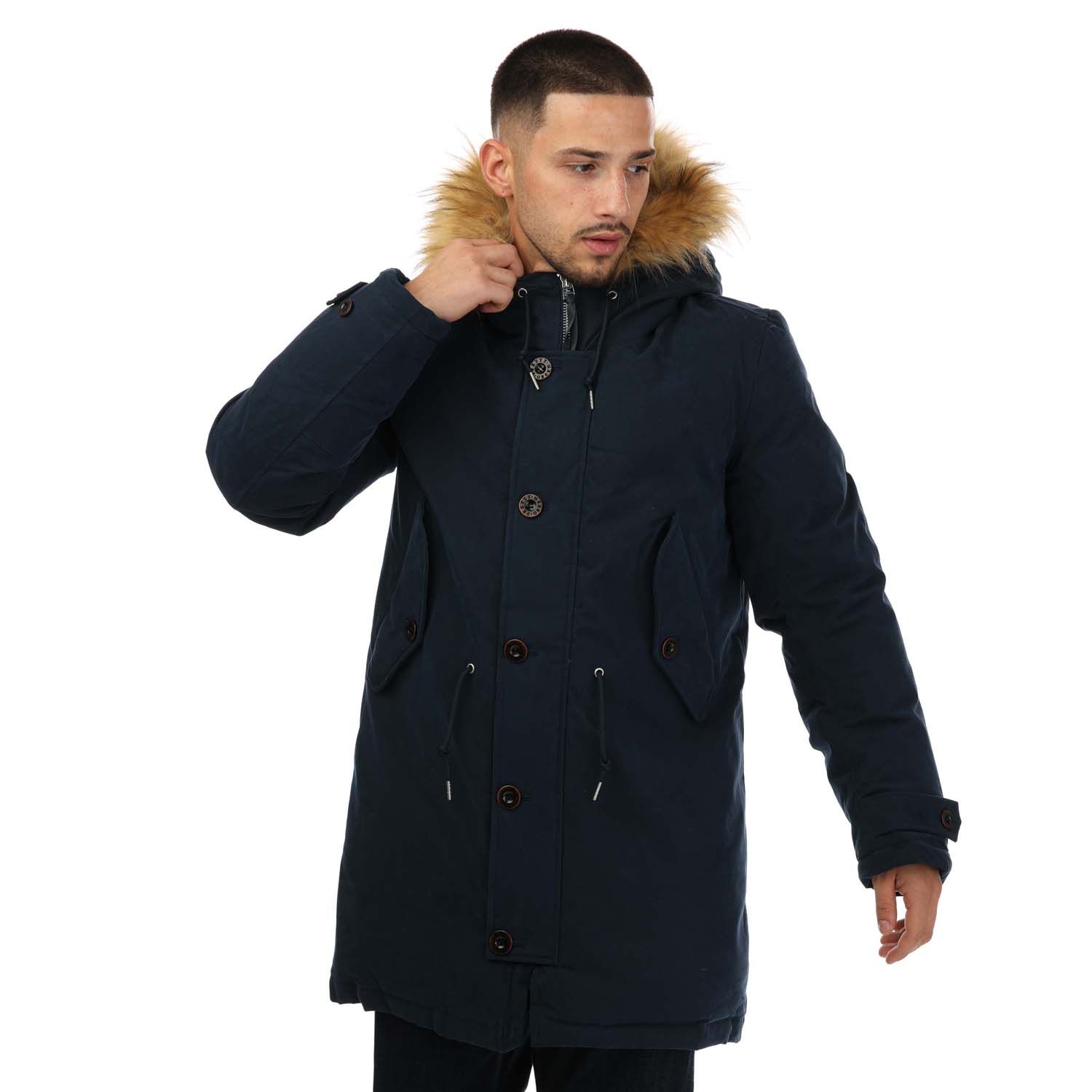 Navy Pretty Green Pretty Green Somme Parka Jacket - Get The Label
