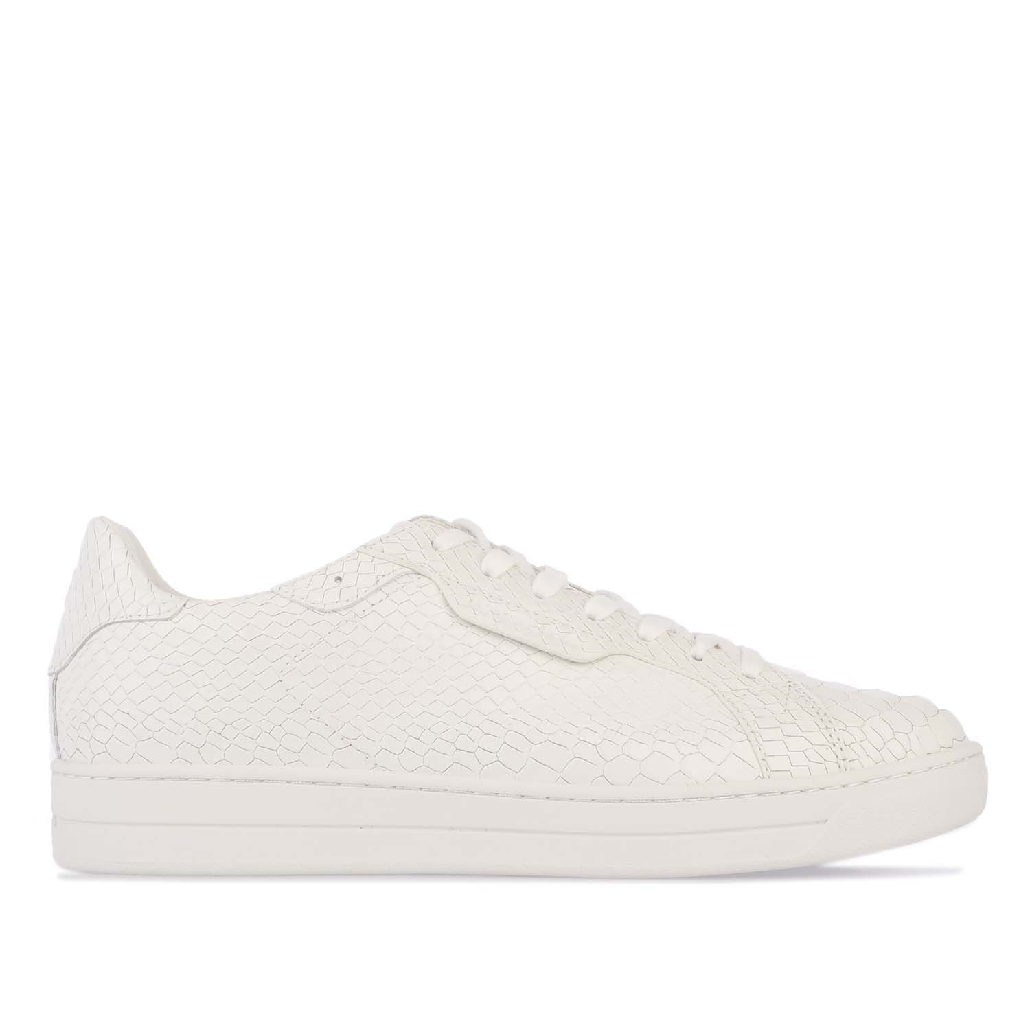 White Michael Kors Womens Keating Python Embossed Leather Trainers - Get  The Label