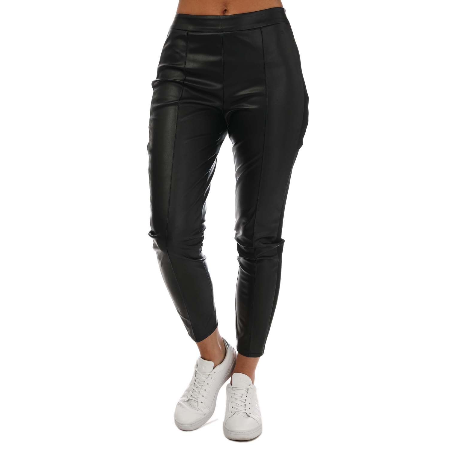 Womens Recycled Faux Leather Leggings
