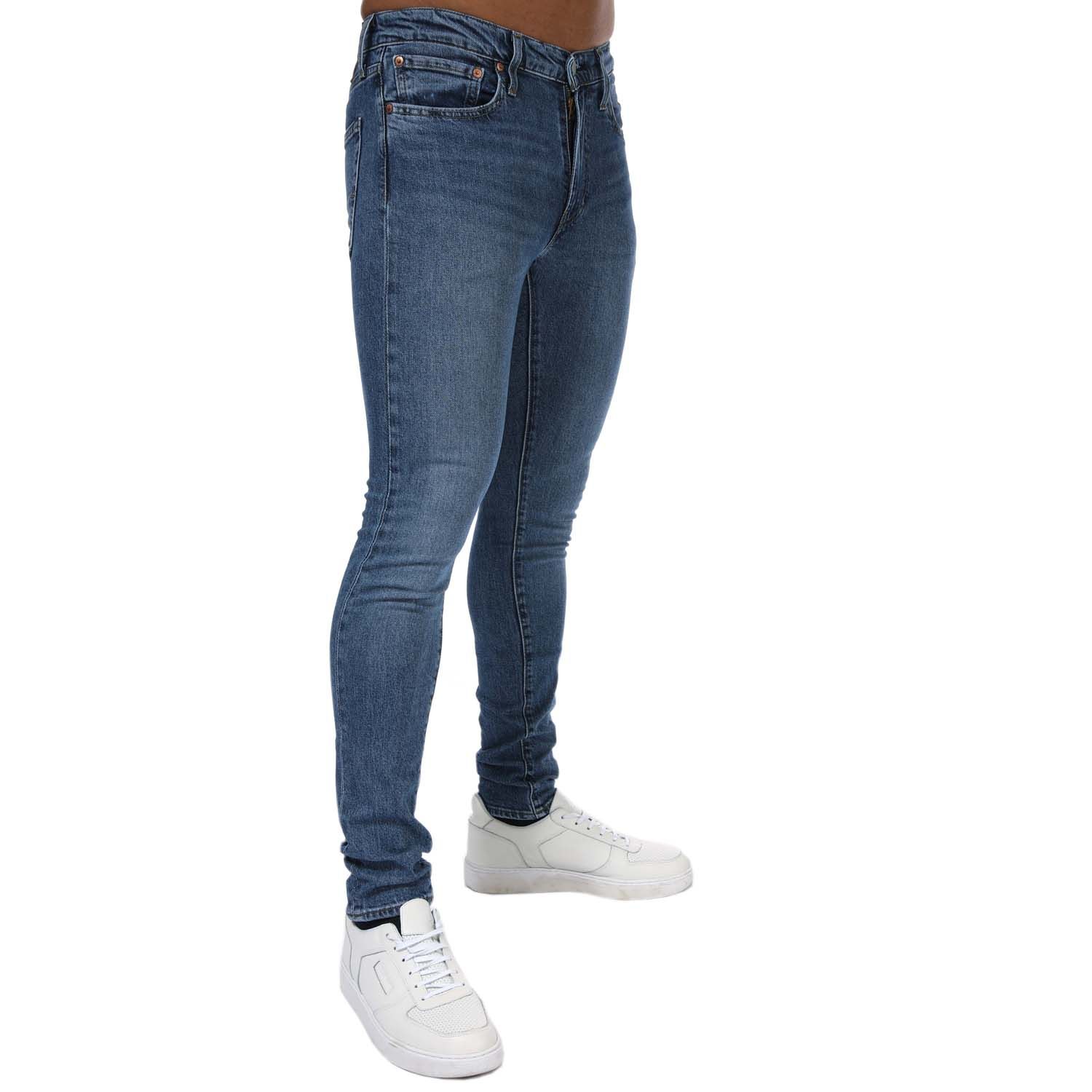 Blue Levis Mens Skinny Sea Fog Taper Jeans - Get The Label
