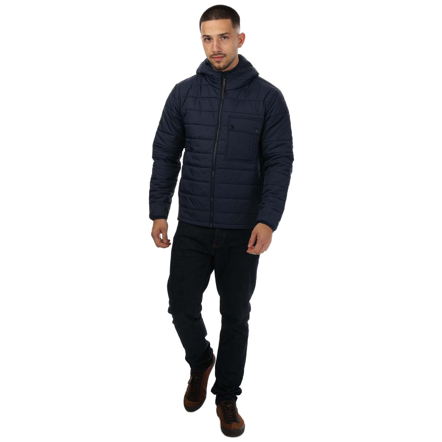 Navy Pretty Green Mens Donlan Quilted Nylon Jacket - Get The Label