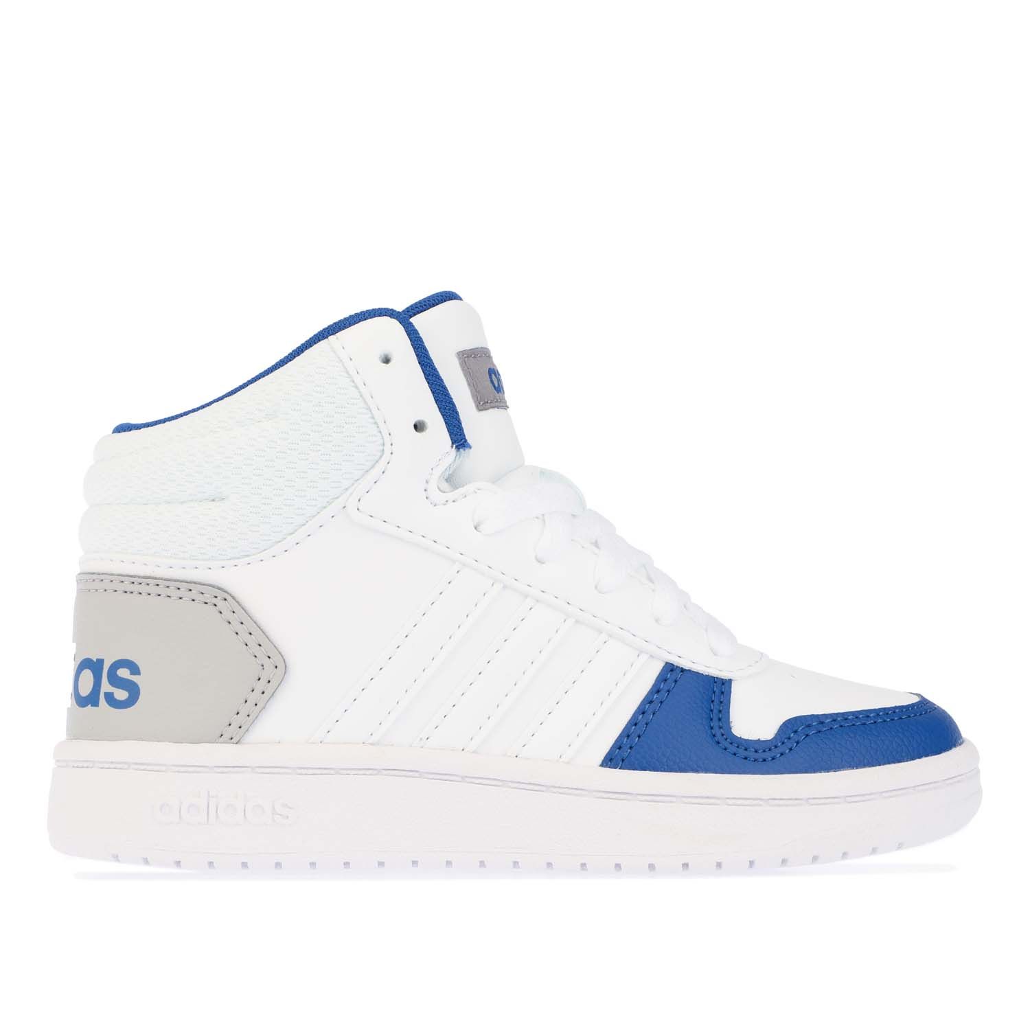 furie expunere Briză  White royal adidas Junior Hoops 2.0 Mid Trainers - Get The Label