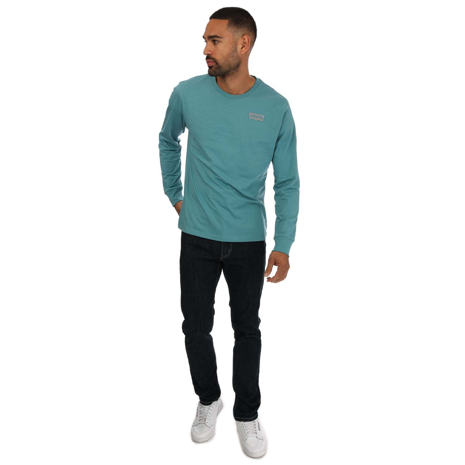 Teal Levis Mens Batwing Long Sleeve T-Shirt - Get The Label