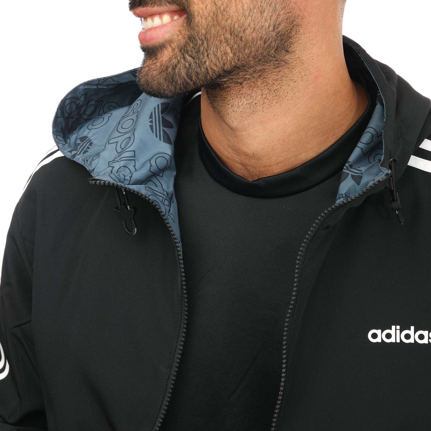 Black adidas Originals Mens ZX Reversible Windbreaker Jacket - Get Label