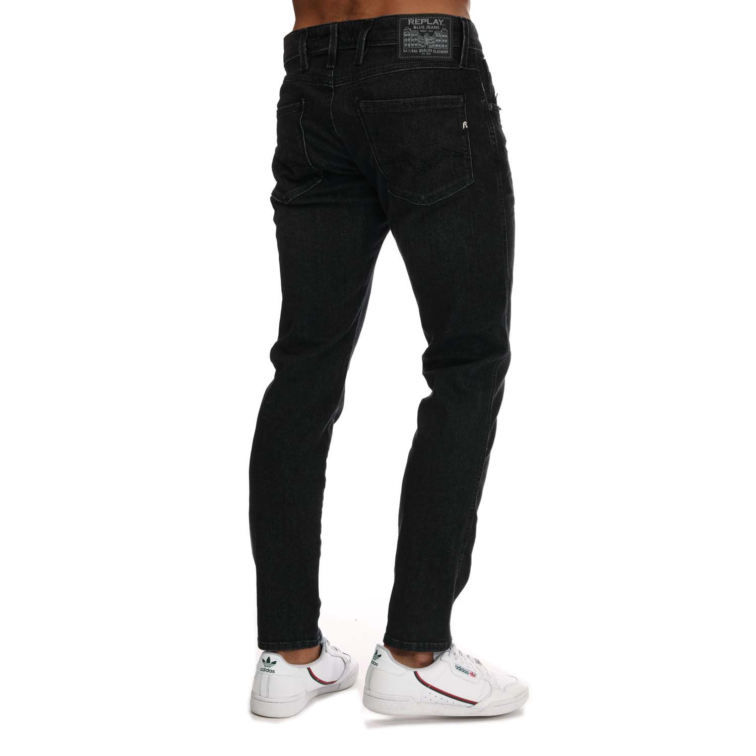 Grey Replay Mens Anbass Slim Fit Stretch Jeans - Get The Label