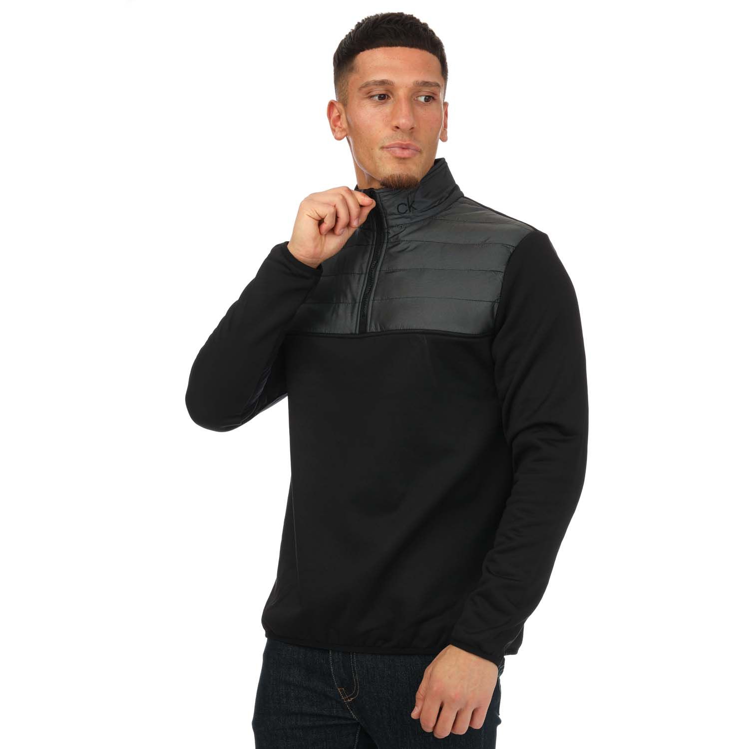 Mens Quilted Thermal 1/4 Zip Top