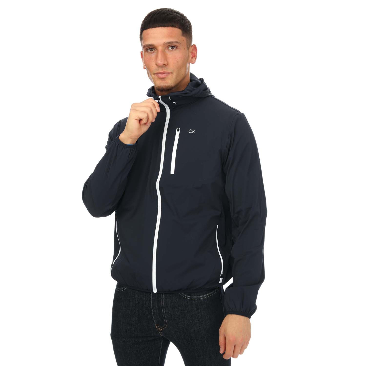 Navy Calvin Klein Mens Repellent Lightweight Jacket - Get The Label