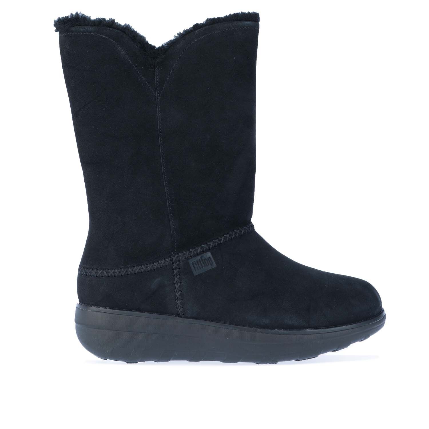 Womens Mukluk Shearling-Lined Suede Calf Boots