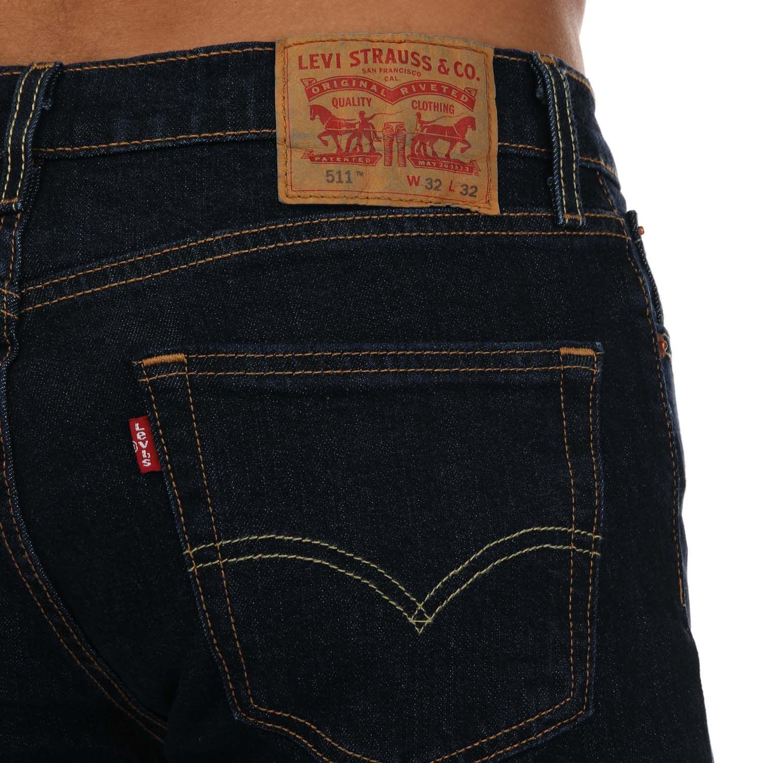 Dark Blue Levis Mens 511 Slim Fit Rinsey Jeans - Get The Label