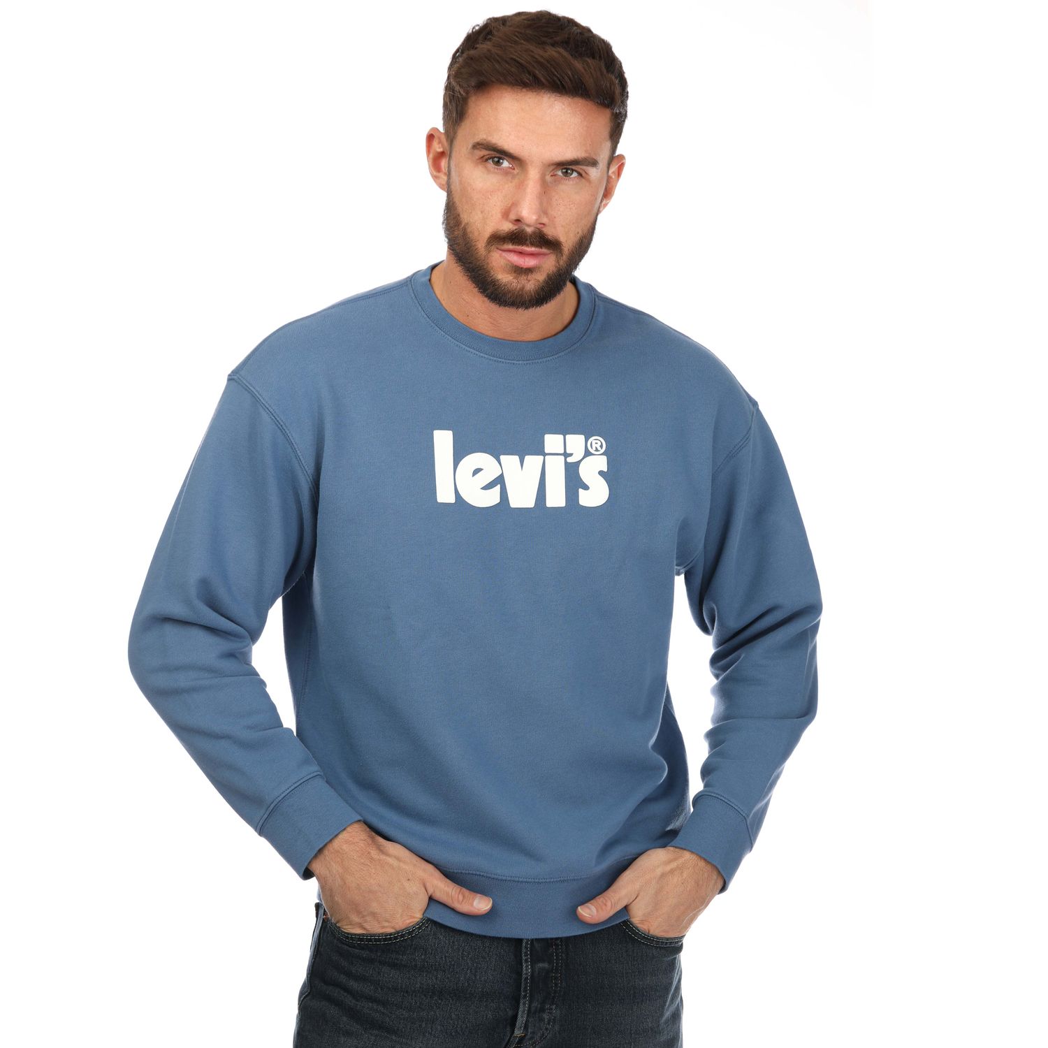 Blue Levis Mens Relaxed Graphic Crew Sweatshirt - Get The Label
