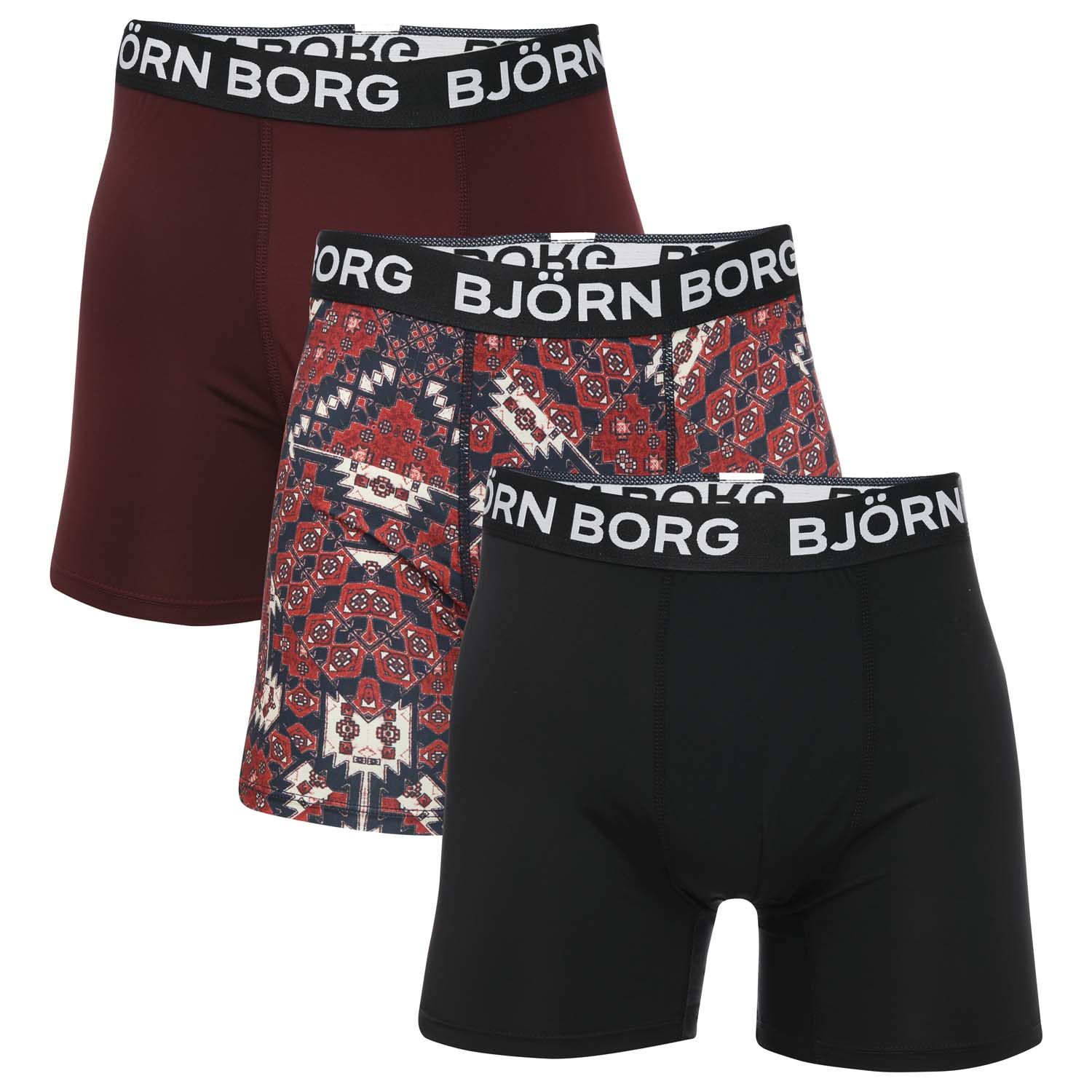 de sneeuw Jongleren uitzondering Multi colour Bjorn Borg Mens Performance 3 Pack Boxers - Get The Label