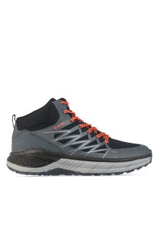 Grey black Hi-Tec Mens Trail Destroyer Mid Running Trainers - Get The Label