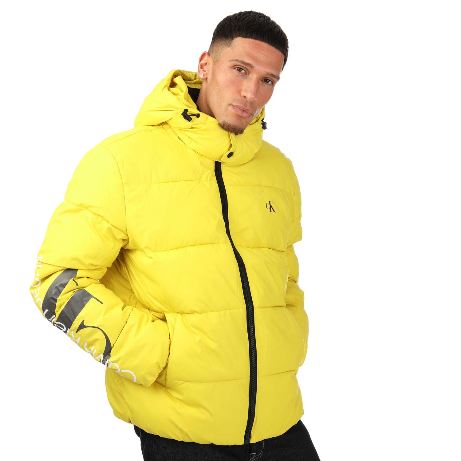 Yellow Calvin Klein Mens Essential Down Jacket - Get The Label