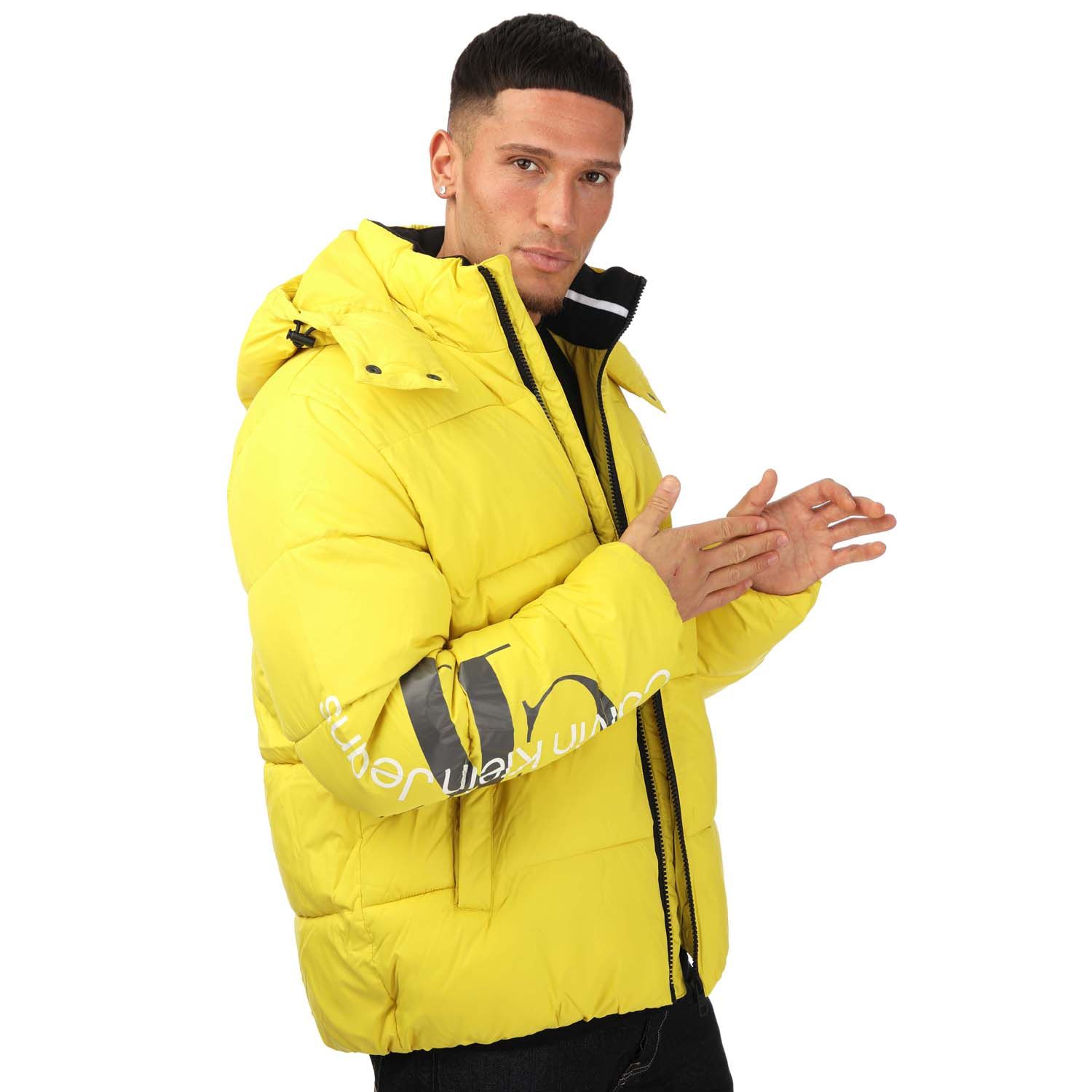 Yellow Calvin Klein Mens Essential Down Jacket - Get The Label