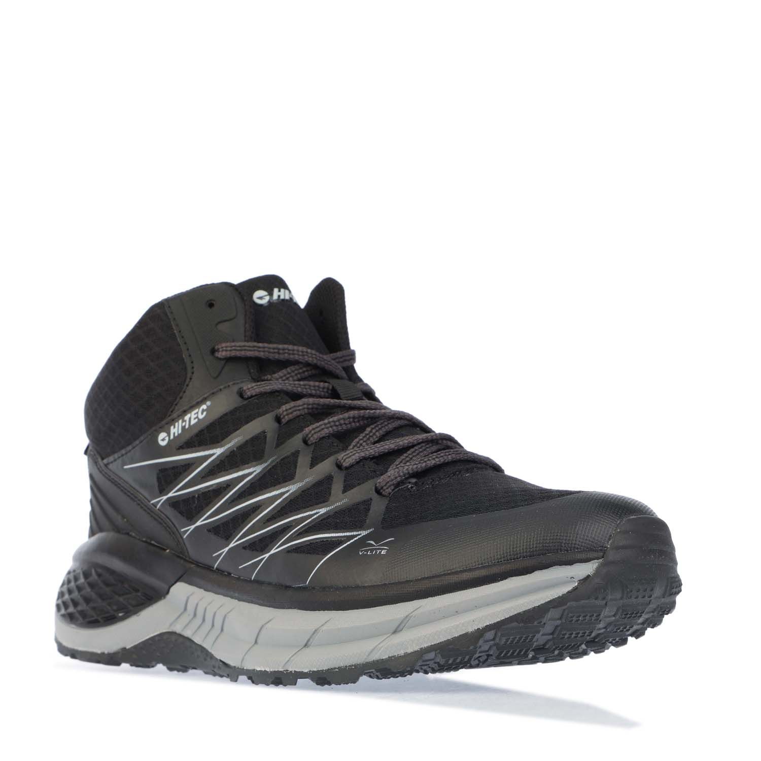 Black Silver Hi-Tec Mens Trail Destroyer Mid Running Trainers - Get The ...