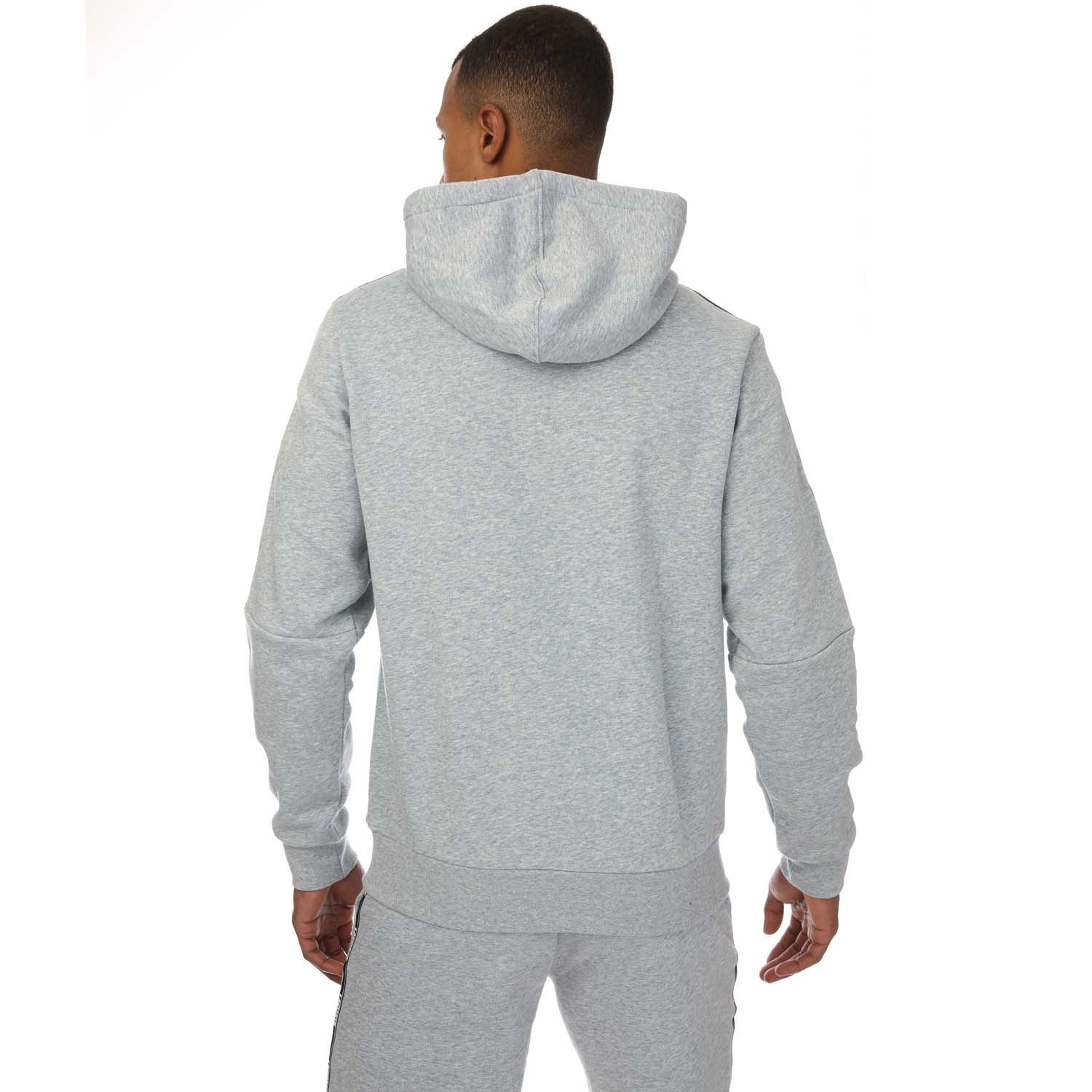 Grey Marl Lacoste Mens Tape Hoody - Get The Label