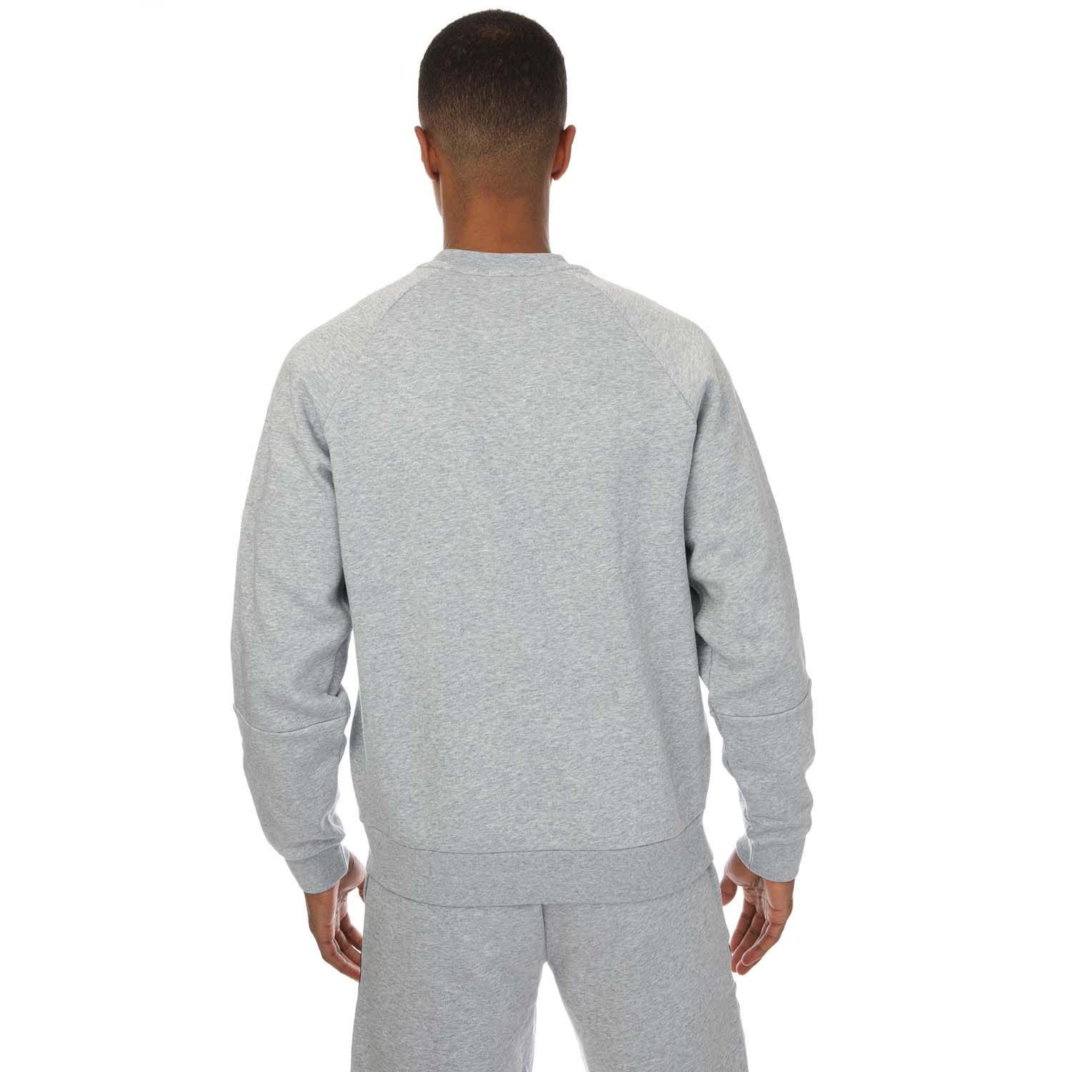 Grey Marl Lacoste Mens Tape Crew Sweatshirt - Get The Label