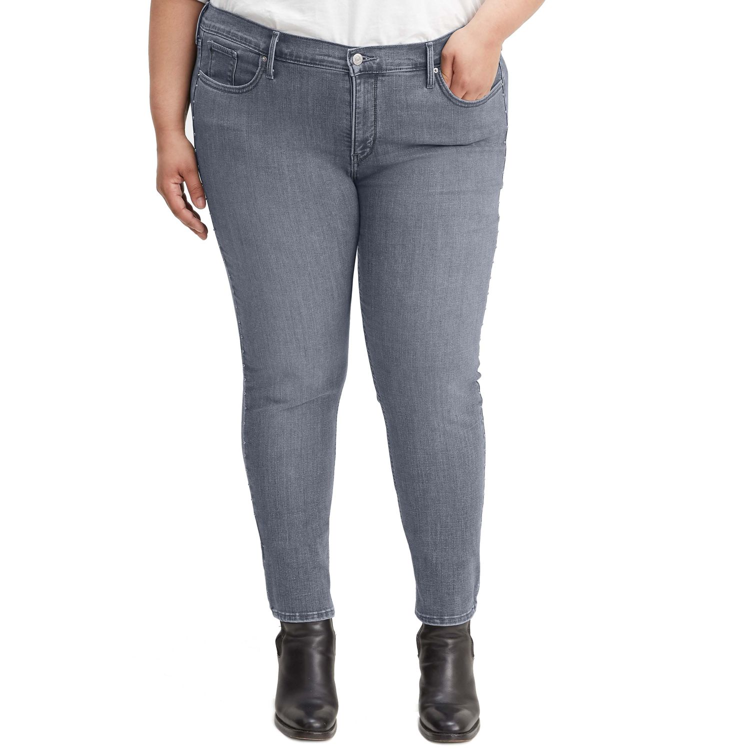 Grey Levis Womens 311 Plus Shaping Skinny Jeans - Get The Label