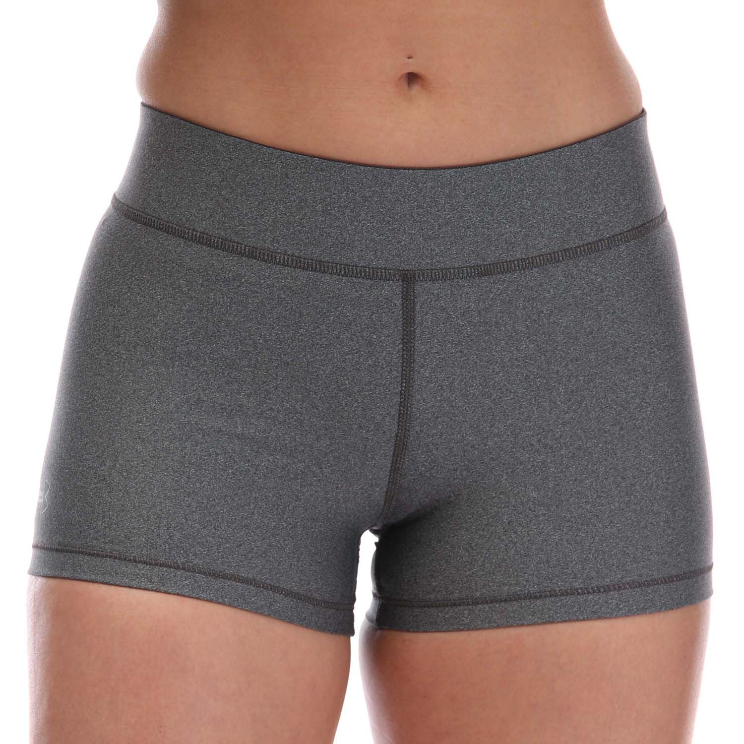 Grey Under Armour Womens HeatGear Mid Rise Shorts - Get The Label