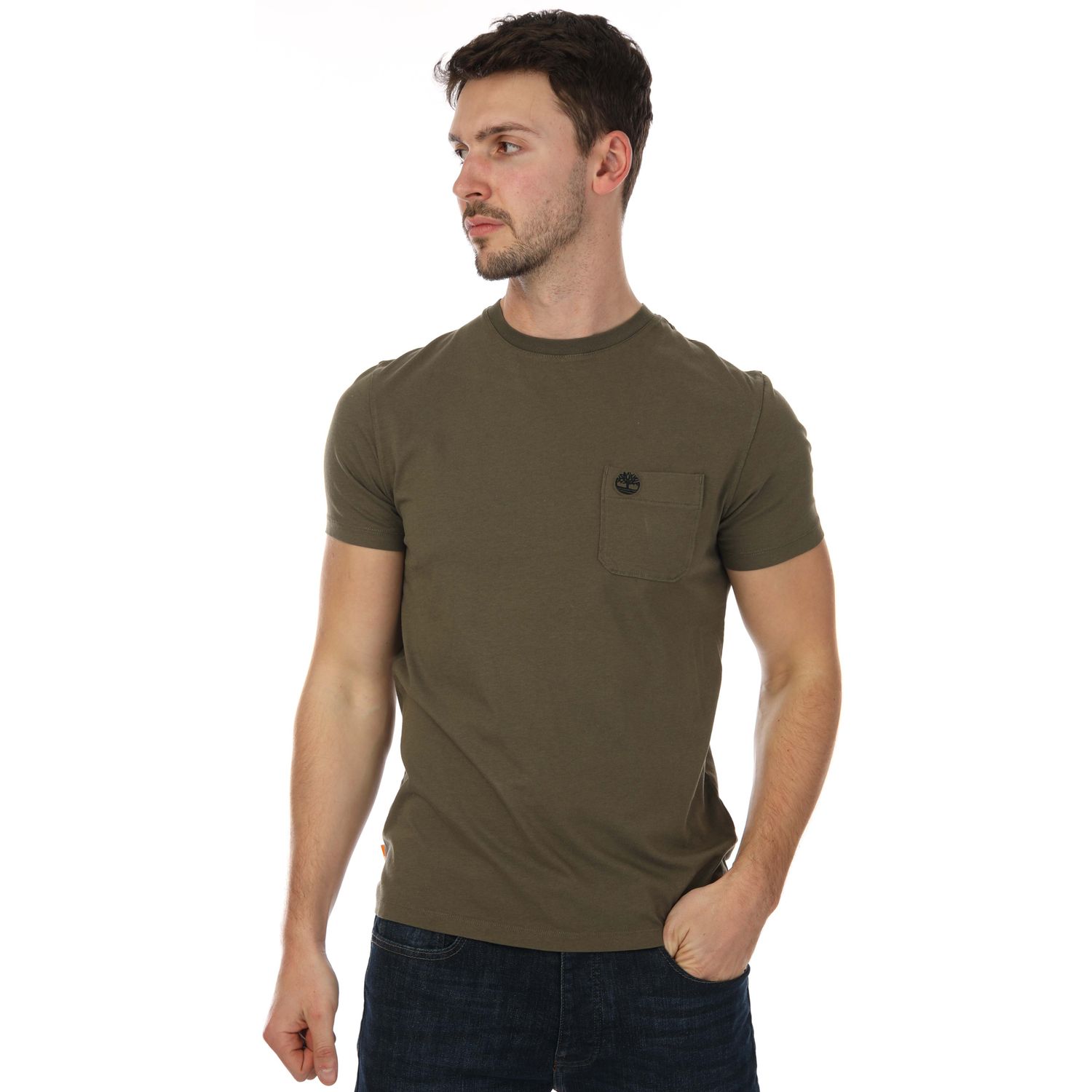 Mens River Timberland Get T-Shirt Khaki Dunstan Label Pocket - The