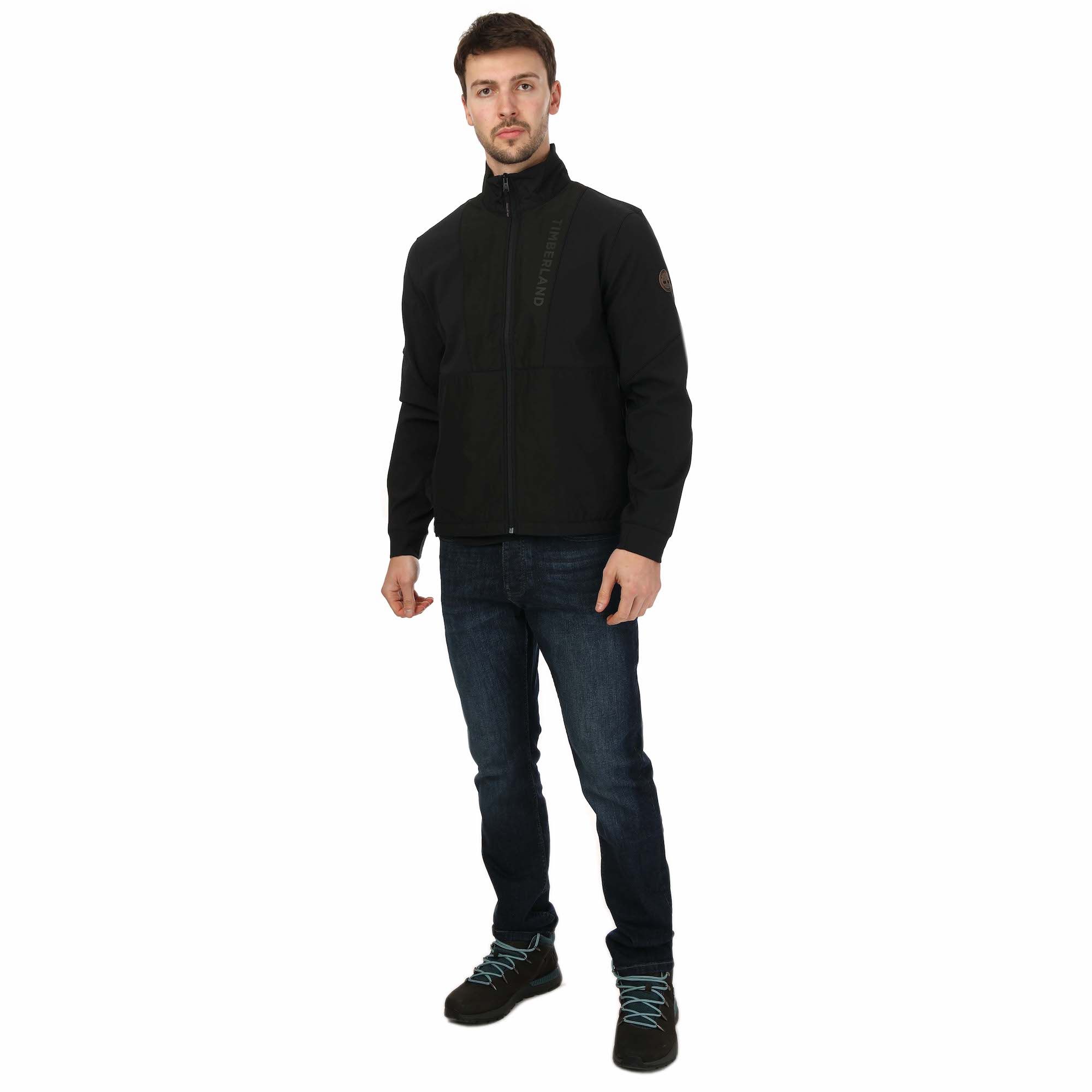 Black Timberland Mens Water-Resistant Hybrid Jacket - Get The Label