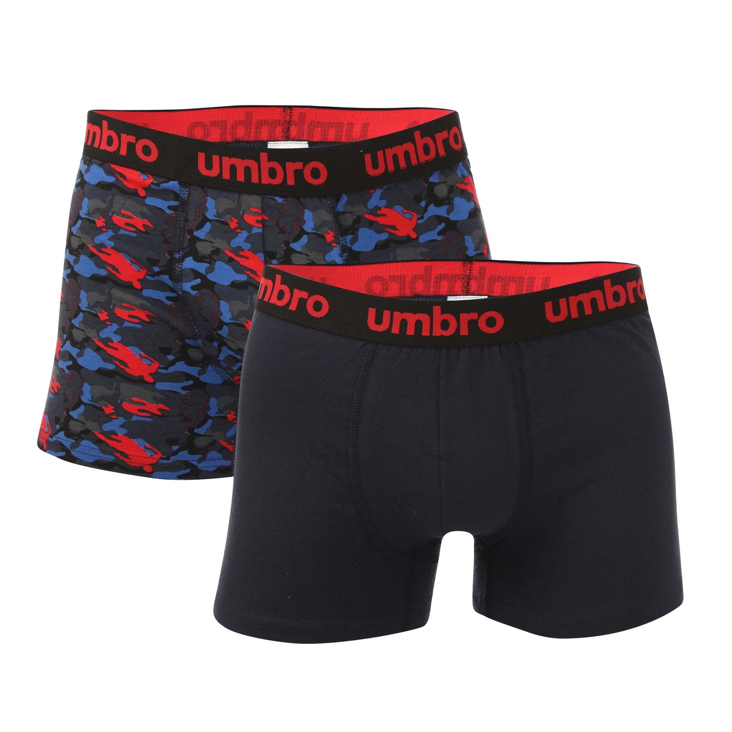 Red Umbro Mens 2 Pack Boxers - Get The Label