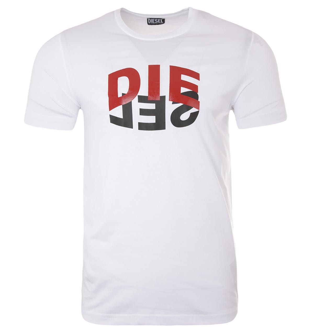 Diesel Mens T-Diego N22 Bicolour Logo T-Shirt in White