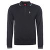 Polo manches longues maille lisere