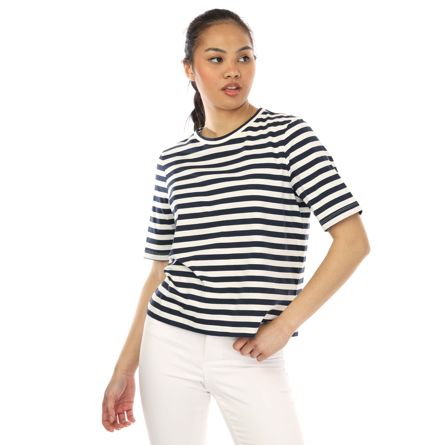 Til ære for ciffer Utallige Navy-White Vero Moda Womens Molly Oversized Striped T-Shirt - Get The Label